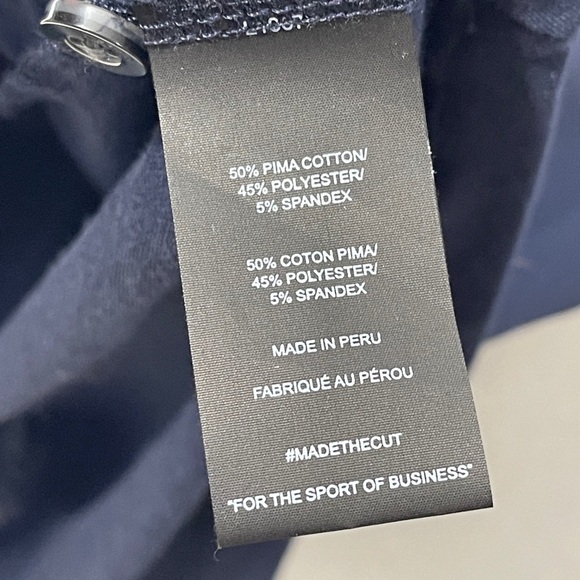 Cuts Prestige Polo Curve Hem Pacific Blue Pima Cotton Blend Polo Size Medium - Picture 9 of 10